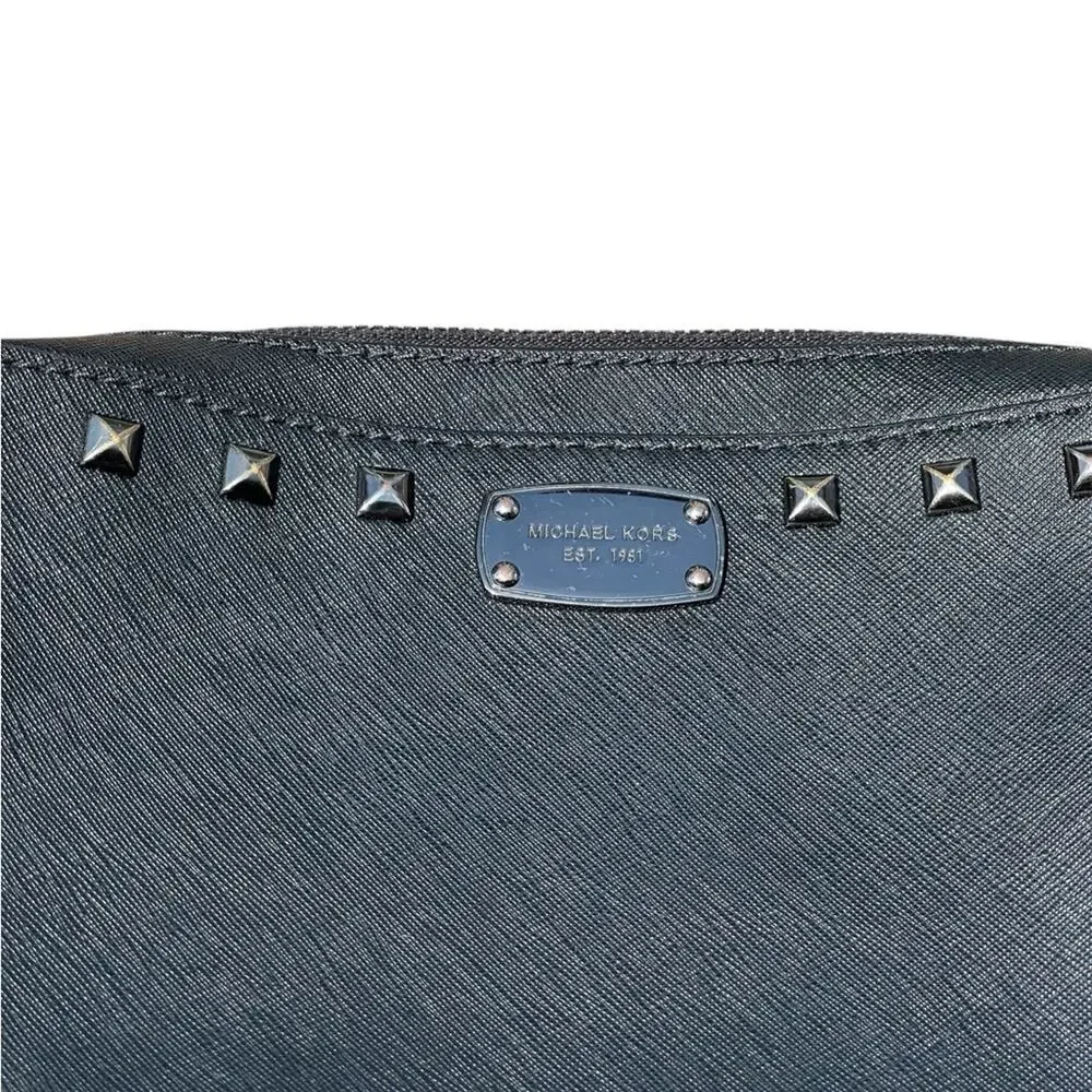 Michael Kors Sandrine East West Black Studded Crossbody Bag
